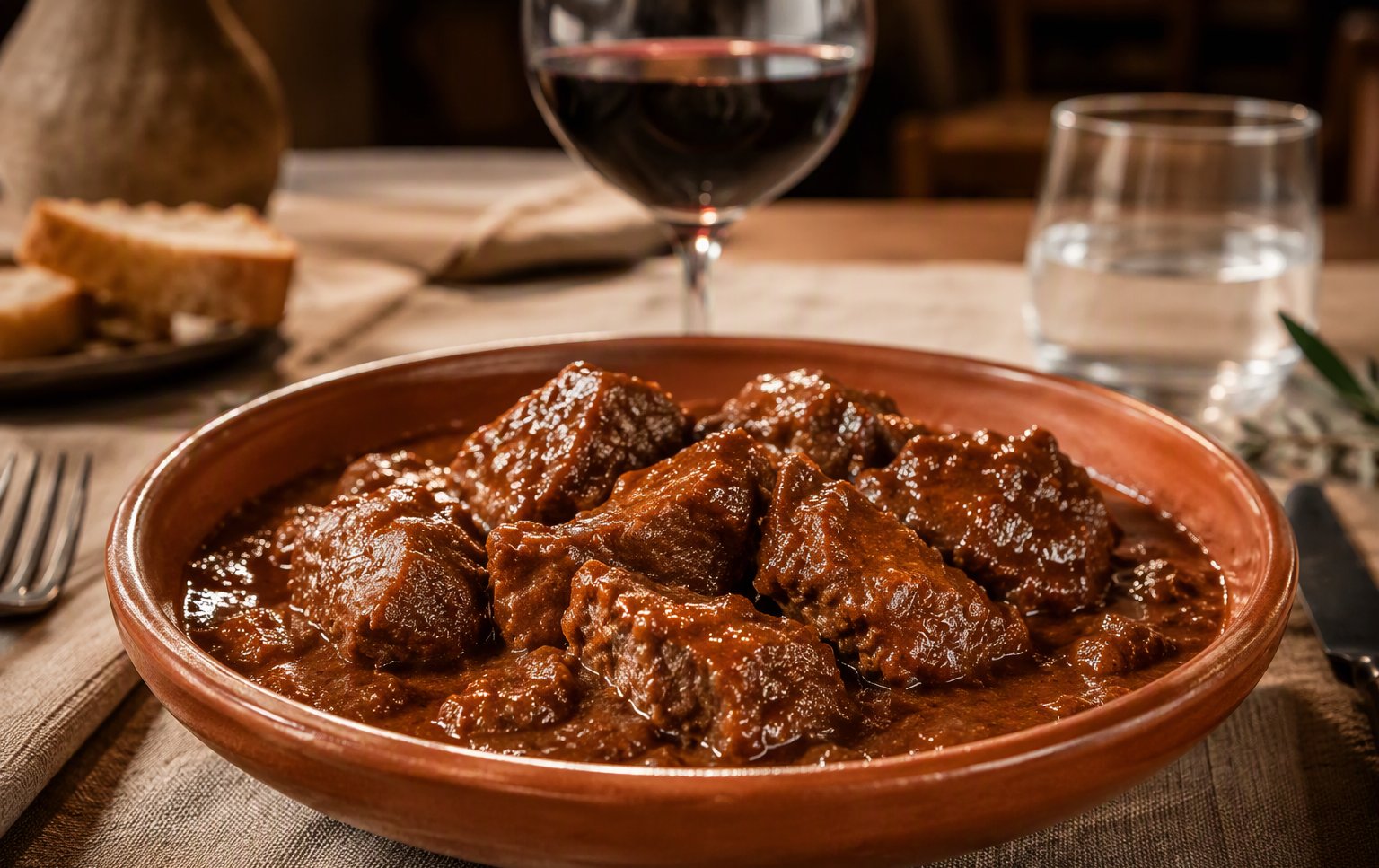 Il cinghiale in umido nel suo sugo denso
